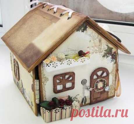 Скрапбукинг. Домик с фотографиями.