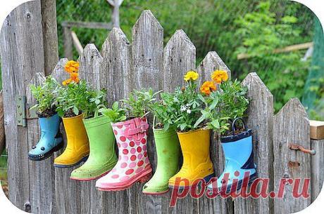 Цветущие сапожки / Дизайн / Декораторские идеи для сада или дачи / Pinme.ru / Евгения Прокуран