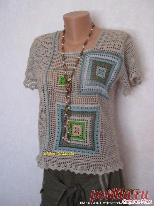 Филейный пэчворк или ликвидация остатков. Блуза крючком. Подборка узоров со схемами. / Обсуждение на LiveInternet - Российский Сервис Онлайн-Дневников