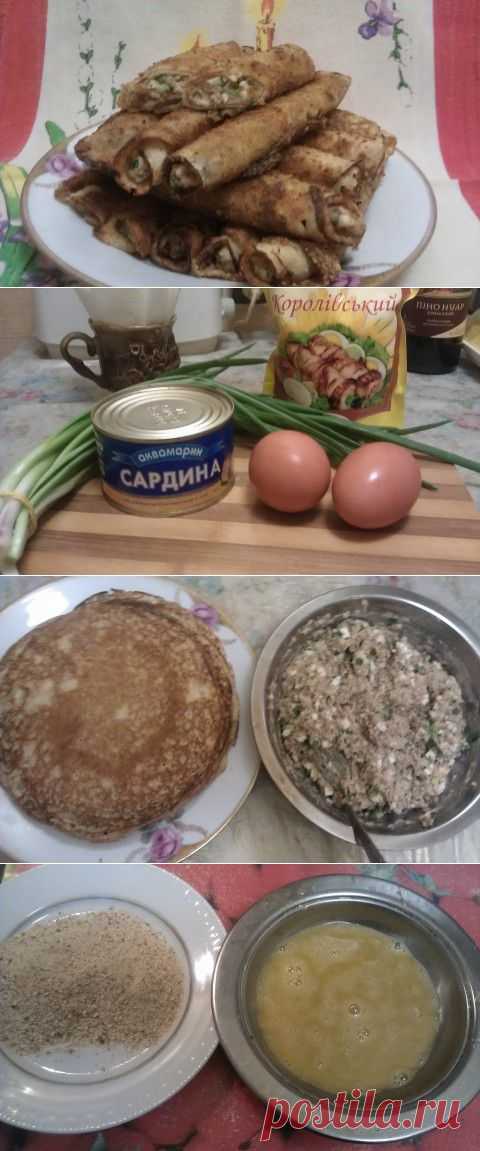 Блинные трубочки с рыбной начинкой