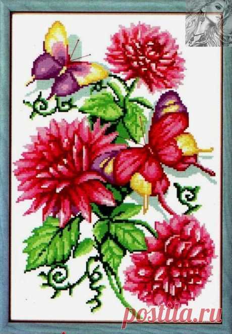 Танец мотыльков (вышивание крестом, схема)