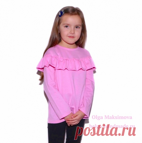#от_подписчиков@sewing_school

Блузка с оборкой/воланом для девочек.
