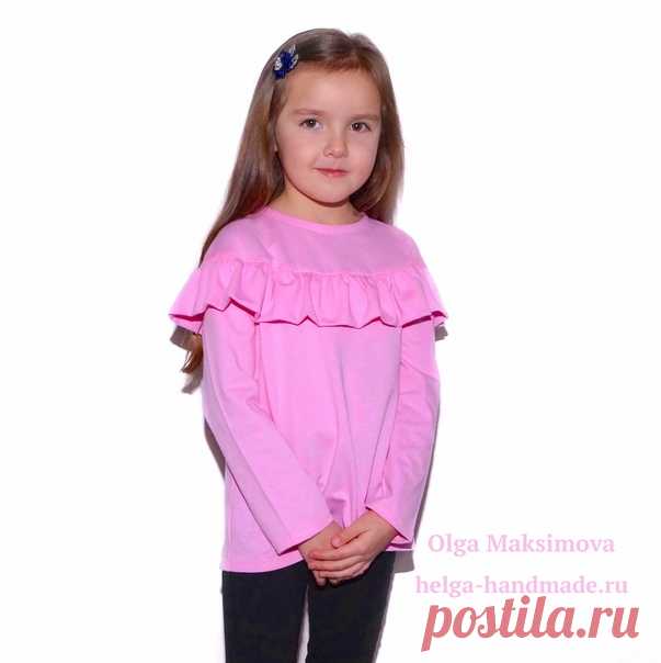 #от_подписчиков@sewing_school

Блузка с оборкой/воланом для девочек.