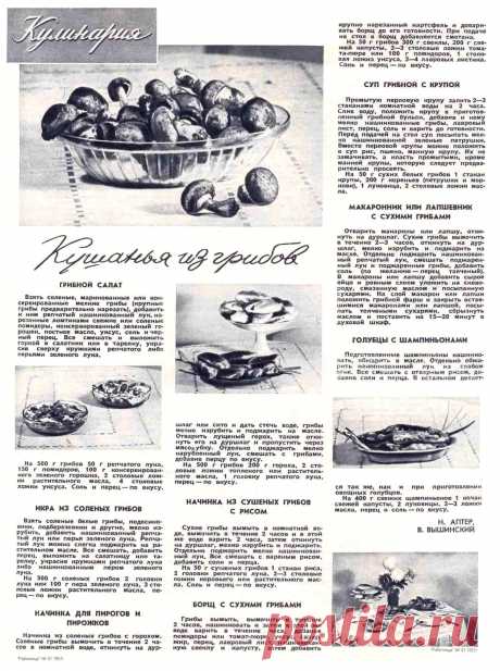 Кушанья из грибов