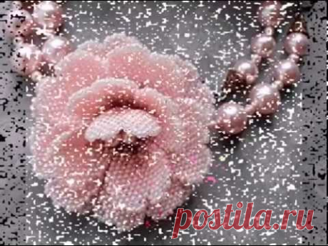 МК красивый цветок из бисера. MK beautiful flower bead