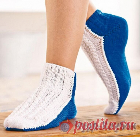 простые носки на 2 спицах