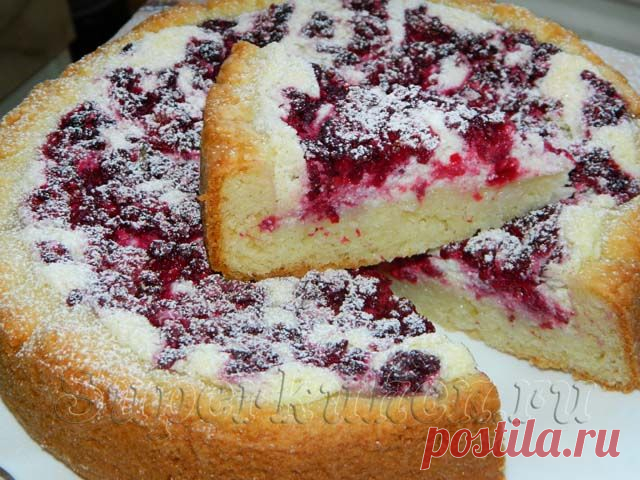 СуперКухен/ТВОРОЖНЫЙ ПИРОГ С МАЛИНОЙ ЗАМОРОЖЕННОЙ - РЕЦЕПТ С ФОТО