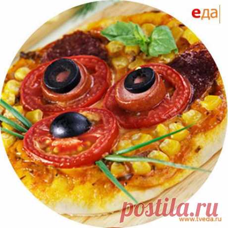 Детская пицца «Мордашка с усами» - рецепт | TVeda.ru