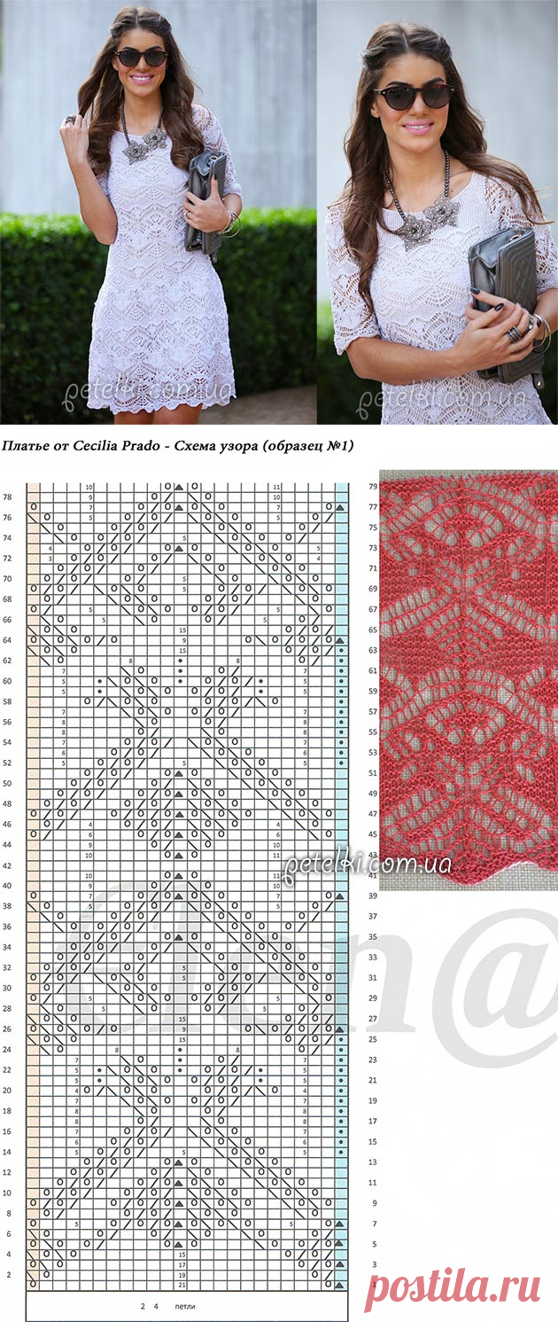 Ажурное платье спицами