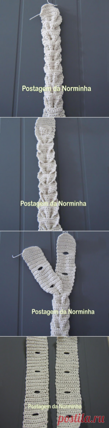 Широкая косичка крючком