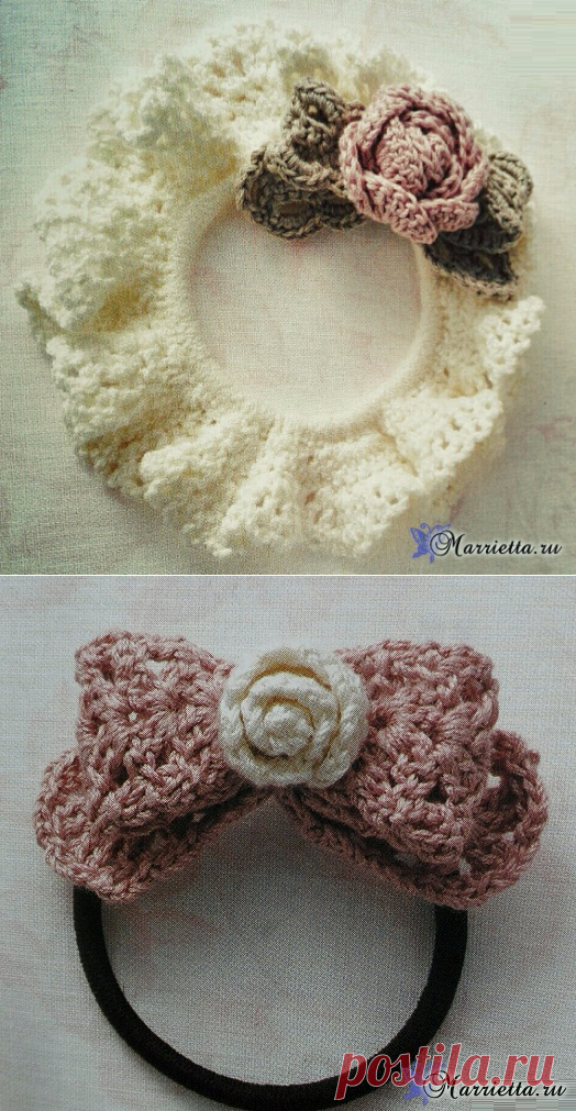 Вяжем крючком резиночки для волос