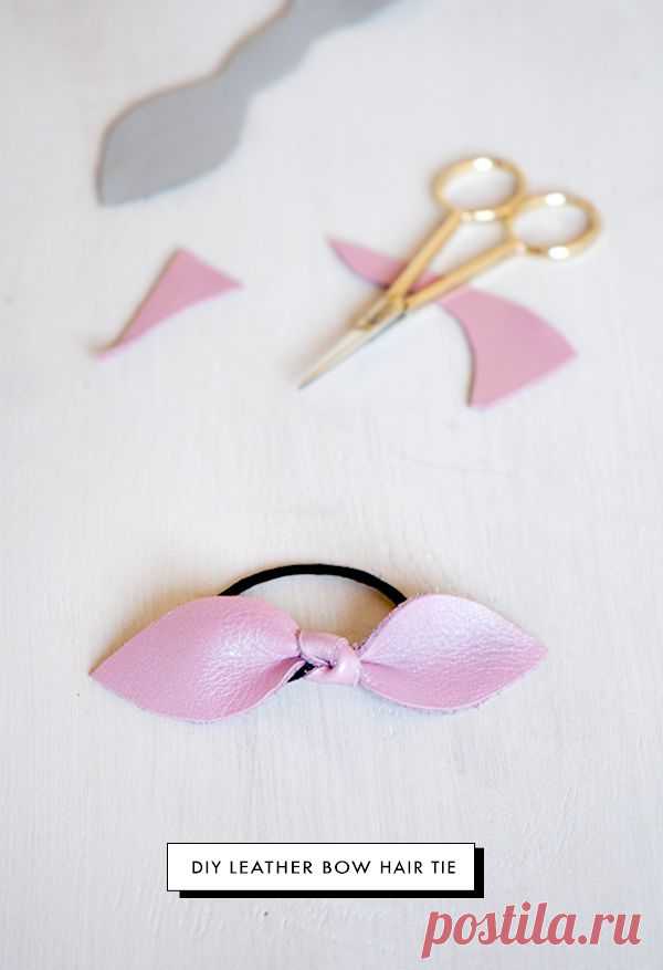 Oh the lovely things: 5 minutes DIY: Leather Bow Hair Tie