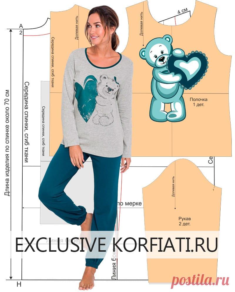 Выкройка трикотажной пижамы от Анастасии Корфиати