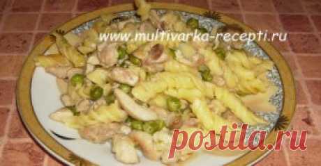 Макароны с курицей в мультиварке