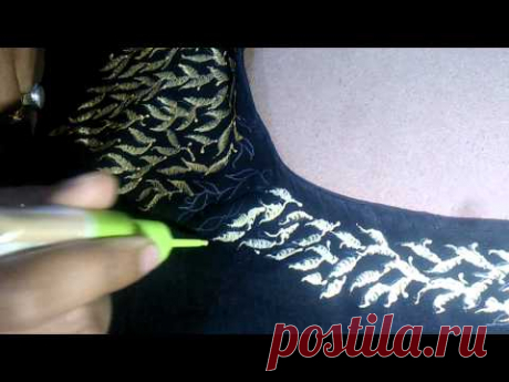 Hobby Ideas : Liquid Embroidery like ZARI Work Liquid Embroidery can also give a look of Zari Embroidery work on fabric. So, This is the tutorial for How we use Liquid Embroidery which give a look of Zari...