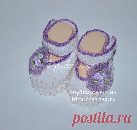 Вязаные пинетки. Работы Бурковой Ольги, Вязание для детей
