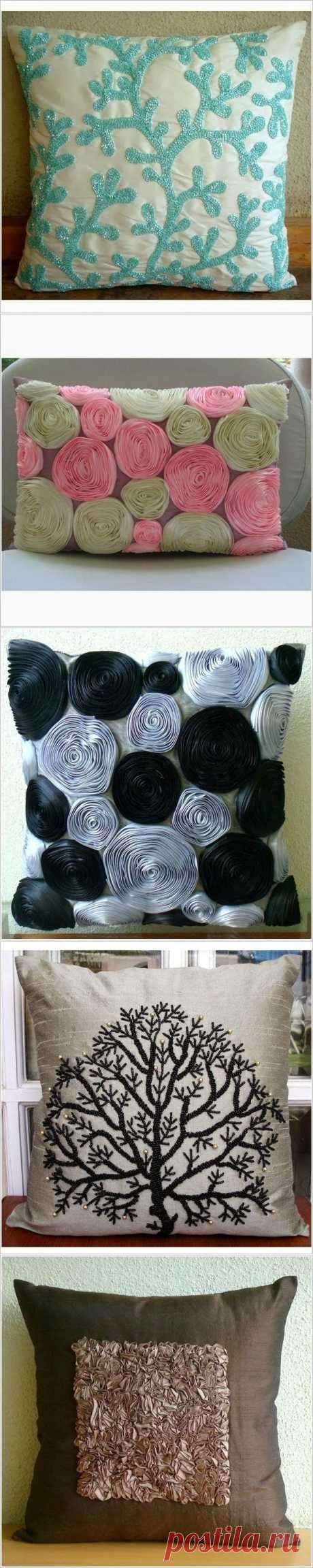 Декор подушек. Pillow, cushions decor ideas. ~ HandMadiya.com