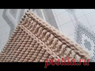 Оформляем вертикальный край изделия на спицах.🐝