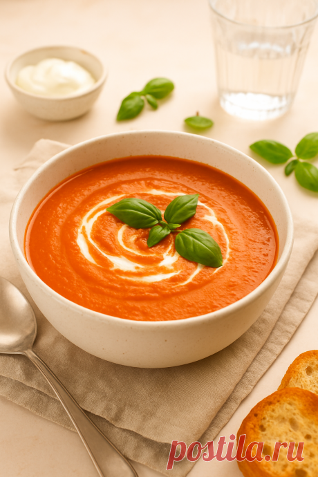 Cremige Tomatensuppe – Einfaches Rezept für vollen Geschmack / Suppen | Tina's Rezepte Blog Suchst du nach einem schnellen Rezept für eine cremige Tomatensuppe, die nicht nur einfach gelingt, sondern auch wie beim Italiener schmeckt? Dann bist du hier genau richtig! Diese klassische Tomatensuppe ist perfekt für kalte Tage, schmeckt aber das ganze Jahr über fantastisch – ob als Vorspeise oder leichtes Hauptgericht.