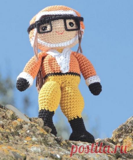 Кукла летчик Энни, вязание крючком (амигуруми)