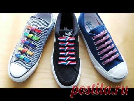 〔靴紐の結び方〕真ん中にひもを巻き付ける靴ひもの通し方　how to tie shoelaces 　〔生活に役立つ！〕