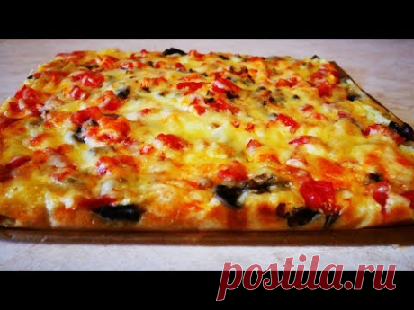 Пицца БЕЗ ХЛОПОТ на ЖИДКОМ тесте БЫСТРО и ВКУСНО