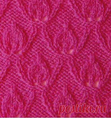 Узор спицами "Рельефные цветы"