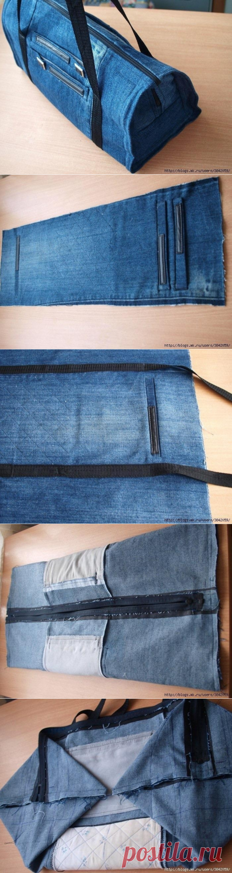 Дорожная сумка из старых джинсов — Сделай сам, идеи для творчества - DIY Ideas