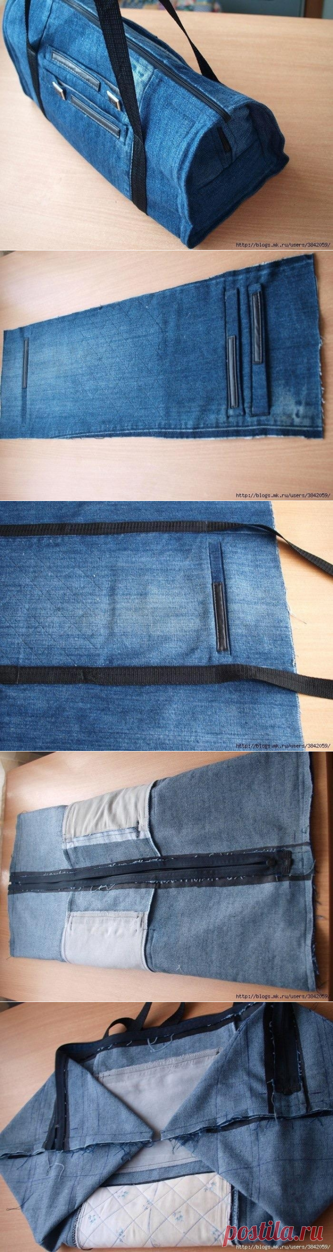 Дорожная сумка из старых джинсов — Сделай сам, идеи для творчества - DIY Ideas