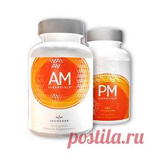 AM Essentials™ - это мощные пищевые добавки, которые эффективно задерживают симптомы преждевременного старения. Содержат комплекс энергетически активных питательных веществ, позволяющих сохранять острый ум и прекрасное самочувствие. Формула PM Essentials™ в свою очередь, расслабляет ваше тело перед сном и позволяет отлично отдохнуть, навсегда избавиться от синдрома хронической усталости. Принимать 2 капсулы утром и 2 вечером. * 60 капсул в упаковке