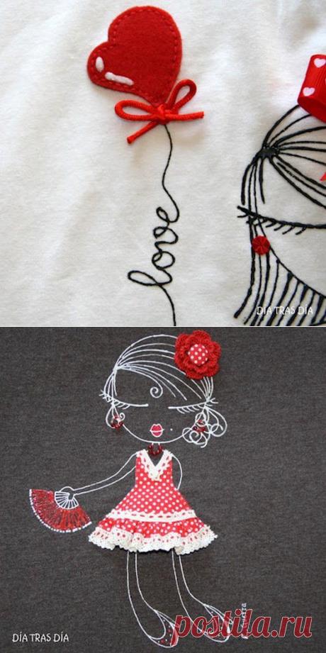Аппликации на одежде.