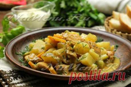 Куриное филе с овощами в сметанном соусе: рецепт с фото