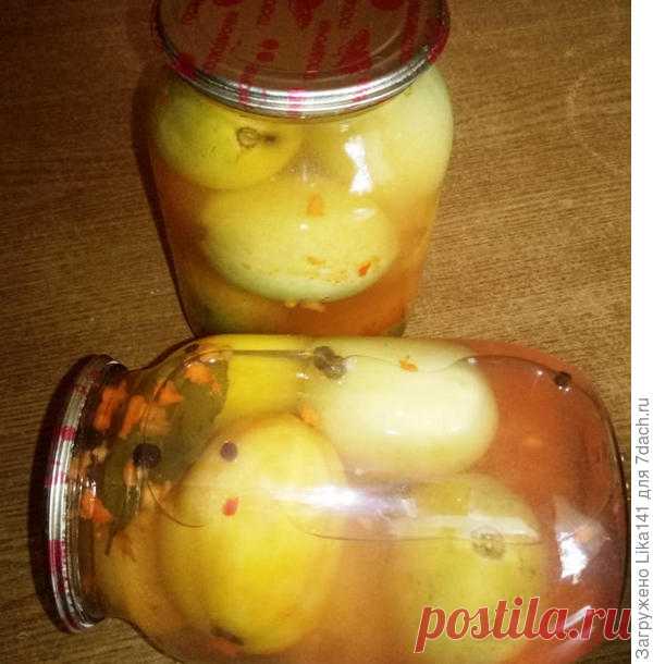 Очень вкусные зеленые помидоры в волшебной заливке