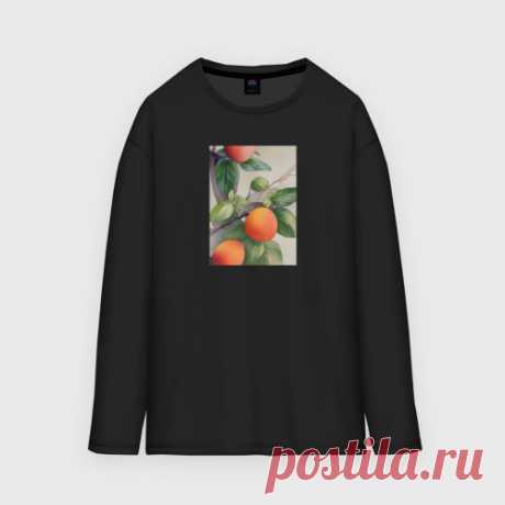 Мужской лонгслив oversize хлопок Абрикос арт Лонгслив — это футболка с длинным рукавом из дышащего, приятного для тела хлопка