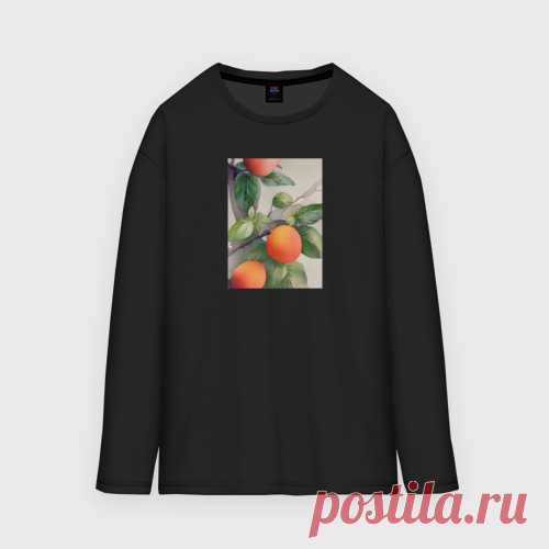 Мужской лонгслив oversize хлопок Абрикос арт Лонгслив — это футболка с длинным рукавом из дышащего, приятного для тела хлопка