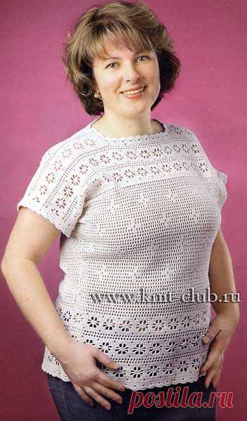 Белая кофточка для полных женщин