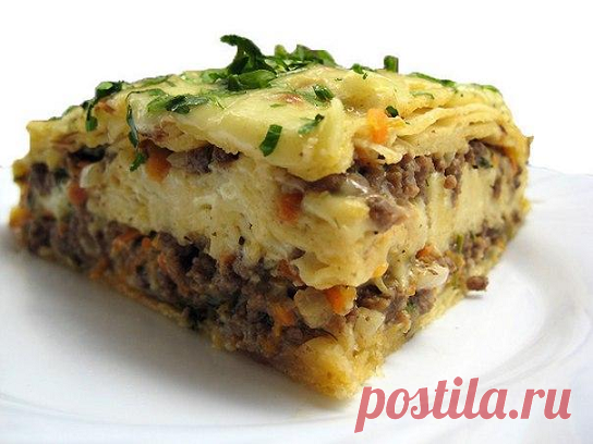 Мясной пирог из тонкого армянского лаваша