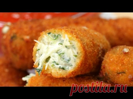 Хрустящие сырные палочки со шпинатом