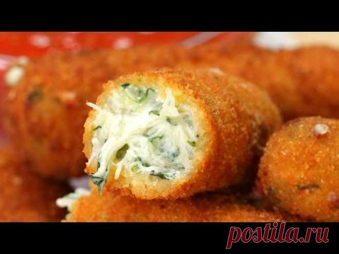 Хрустящие сырные палочки со шпинатом