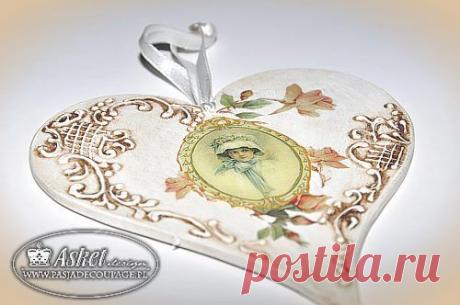 Красивые декупажные сердца от Аскет