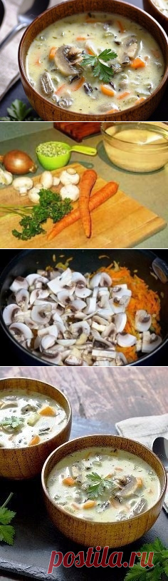 Как приготовить сливочный суп с рисом и грибами - рецепт, ингридиенты и фотографии