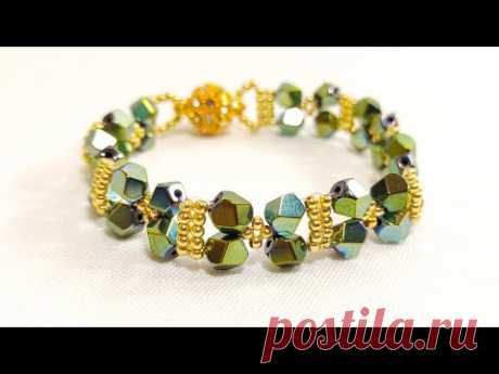 Нарядный браслет из бисера и бусин /PandaHallSelected / Beaded bracelet TUTORIAL