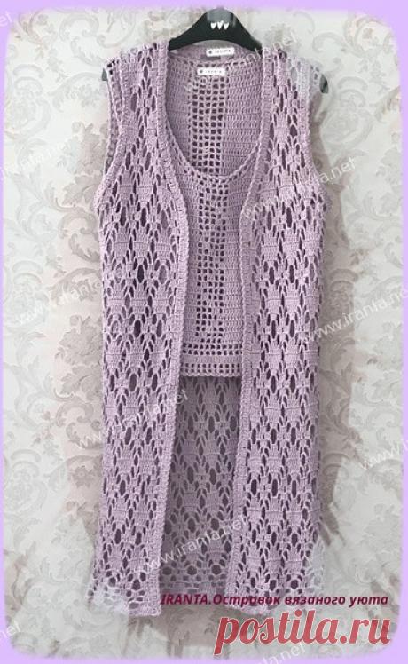 Вязание летнего комплекта для женщин крючком