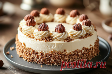 Забудьте об эклерах! Моя новая любовь — торт «Парижское утро»: кофейные коржи, фундук и крем на основе маскарпоне