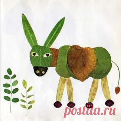 Аппликации из осенних листьев.