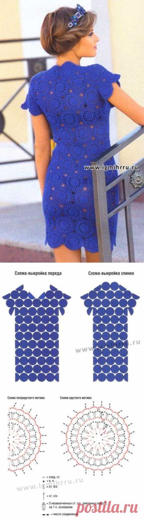 Летнее платье из круглых мотивов.