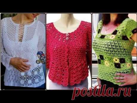 Top 50 Latest stylish trendy designer easy crochet handknit blouse top pattern designs for woman