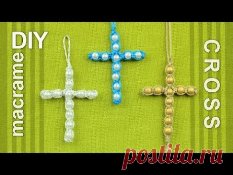 Beaded Macrame Cross / Easy DIY Tutorial