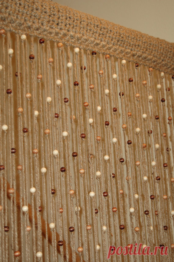 Natural Jute crochet curtain door / window with от MountBlossom