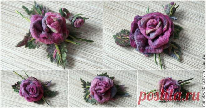 Когда в руках распускаются цветы: создаем розочку из шерсти